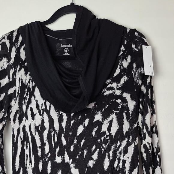 Kensie Cowl Neck Long Sleeve Soft Jersey Knit Cowl Neck Mini Dress Size Small - Picture 5 of 8